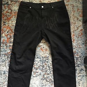 Revenge Black Embroidered Denim Jeans